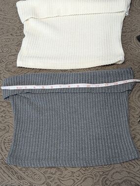 Two Crop Top One Cream and One Gray
